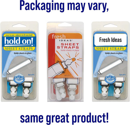 Fresh Ideas Bed Sheet Straps, For Use With All Fitted Sheet Sizes, 4-Pack
