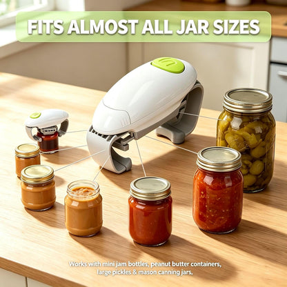 Electric Jar Opener, Automatic One-Touch Jar Opener with Upgraded Dual-Grip, 3-Second Fast Motor Kitchen Gadget for Seniors with Arthritis and Weak Hands