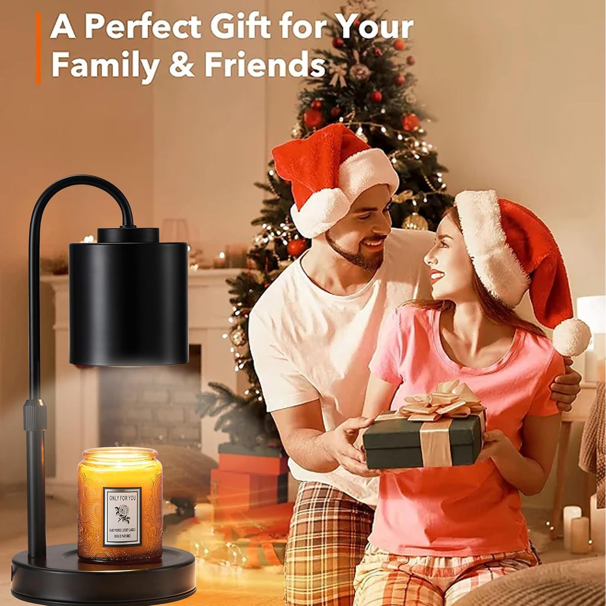 CASTLELIFE Candle Warmer Lamp with Timer & Dimmer, Height Adjustable Electric Wax Melt Warmer for Jar Candles, Gifts for Mom Home Decor, White
