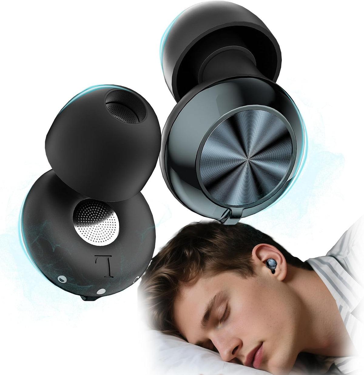 LC-dolida Aura Pro Sleep Earplugs, 38dB Higher Noise Reduction - Ultra-Soft Silicone for Snoring & Noise Blocking, Skin-Safe Custom Fit, Sleek & Reusable for Travel, Office(Purple)