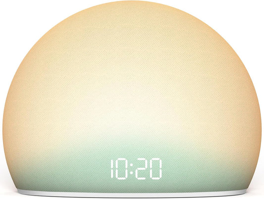HOUSBAY Sunrise Alarm Clock with White Noise Sound Machine for Bedroom | Wake-Up Light, 5 Gentle Alarm Sounds, 20 Soothing Sleep Sounds, Dimmable Display, Phone-Free Bedside Clock- Teal