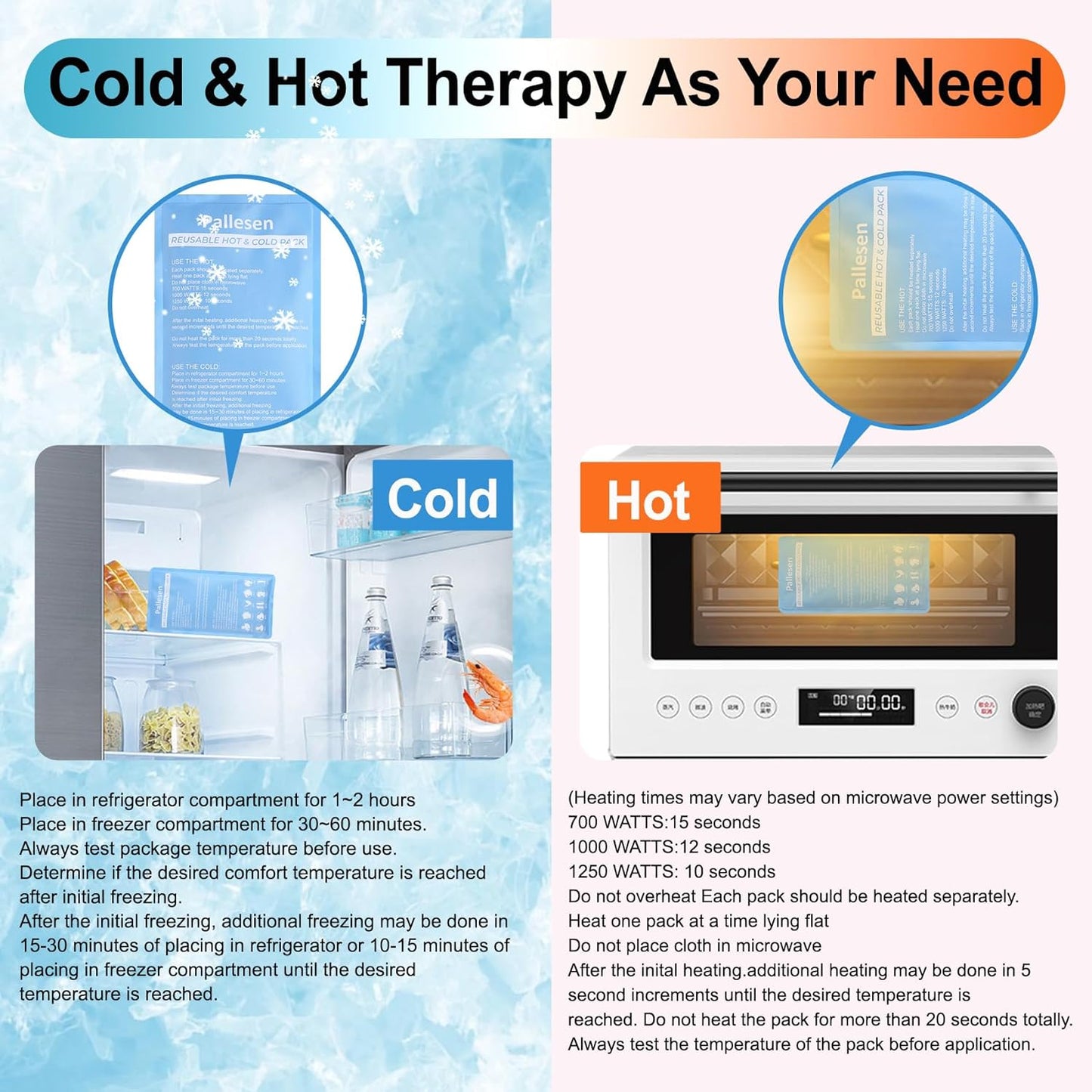 Pallesen Ice Packs for Injuries Reusable, Knee Ice Pack Wrap,Reusable Gel Hot Pack & Cold Pack Compress for Pain Relief,Rehabilitation, Flexible Therapy, for Knee, Back, Neck, Wrist, Ankle Pink
