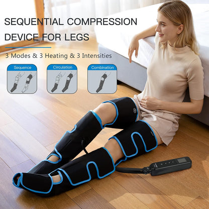 CINCOM Leg Massager with Heat and Compression FSA - HSA, Sliver | 3-in-1 Foot Calf & Thigh Massager for Circulation and Pain Relief Helpful for Lymphedema Edema Restless and Relaxation