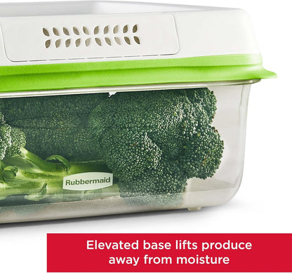 Rubbermaid FreshWorks Produce Saver, Medium and Large Storage Containers, 8-Piece Set, Set of 4, Med & Lg, Clear