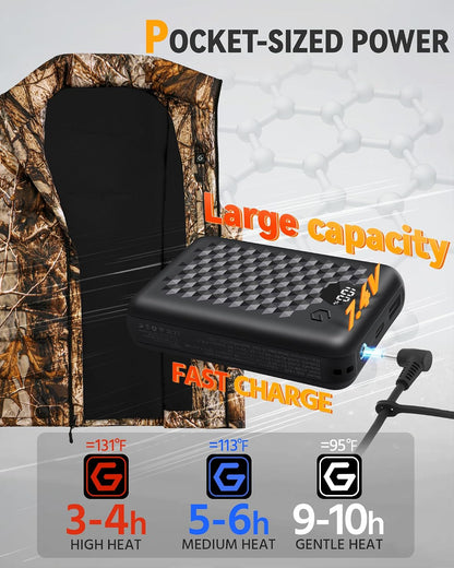 Wulcea Graphene Heated Vest For Men 7.4V Fast Charge Large Capacity Battery