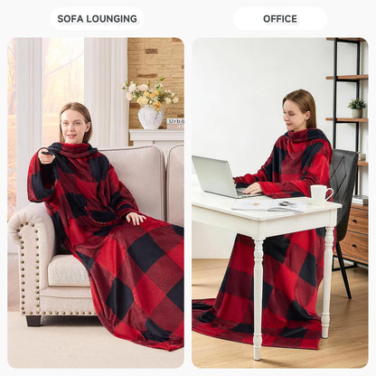 IFNOW Fleece Wearable Blanket with Sleeves, Oversized Snuggle Robe