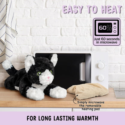 Bunny Microwavable & Weighted Stuffed Animals - 1.5 Lbs Unscented Heating Pad for Period Cramps Pain Relief and Anxiety, Cute Bunny Plush Toys Gifts for Women Girls Adults and Kids by Happy Fuel