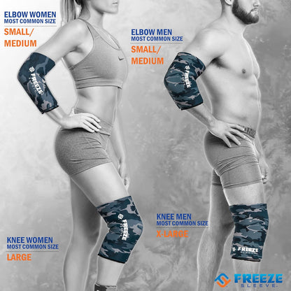 FreezeSleeve Ice and Heat Therapy Sleeve | Reusable Ice Pack Flexible Gel Compression Sleeve for Pain Relief and Recovery of Elbow Knee Ankle Leg Wrist Injuries | Black Large
