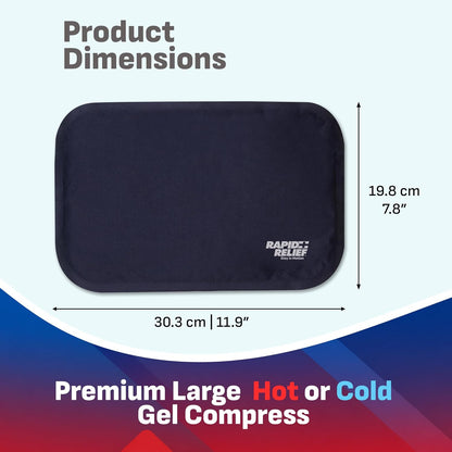 Rapid Relief Hot or Cold Gel Compress, 5x11 Ice Pack for Pain Relief Injury