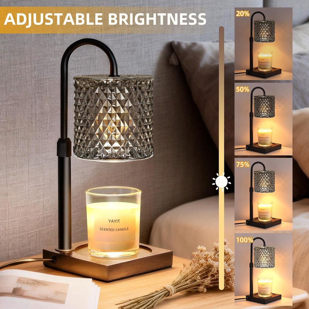 Candle Warmer Lamp with Timer Dimmer, Home Decor for Women Birthday