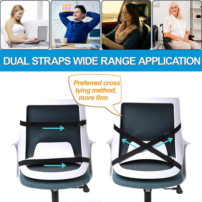 QUTOOL Seat Cushion and Lumbar Support Set for Office Chair – Supports Lower Back & Hips for Long Sitting Comfort, Helps Maintain a Comfortable Sitting Position, Ergonomic Memory Foam, Washable Cover