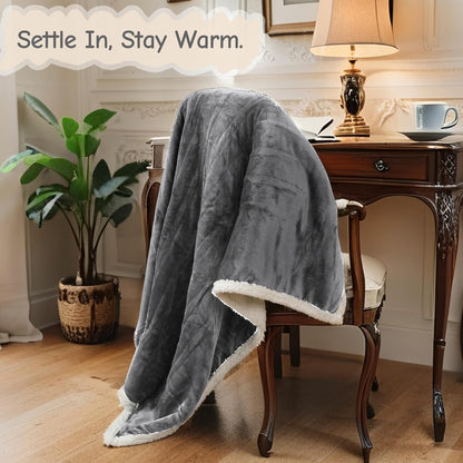 Soypipo Electric Heated Throw Blanket 50"x60", Faux Fur Plush with 4 Heat Settings & 2/4/8/10H Auto Shut-Off, Overheat Protection, Machine Washable, for Office & Chair, Dark Grey