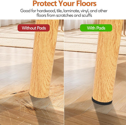 Furniture Pads 300 Pack Furniture Felt Pads for Hardwood Floors, Beige | Huge Quantity Self Adhesive Anti Scratch Floor Protector for Furniture Legs with 60 Cabinet Door Bumpers