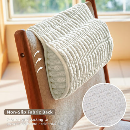 Headrest and Support Pillow,Recliner Pillow for Neck, Head, or Foot for Office or Massage Chairs, Neck Pain Relief and Cervical Support. Nonslip, Zipped Cover.(Cream, 5.5" Wx13 Lx3 H)
