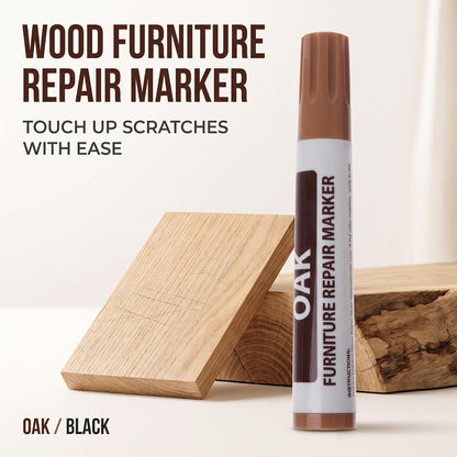 Black Furniture Repair Wood Cabinet Floor Touch Up Markers Scratch Filler Remover - Mahogany Wood Polish and Care Wood Floor Markers Repair Kit(ZS295)