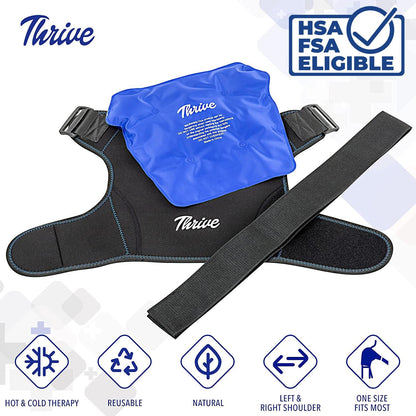 Thrive Reusable Ice Packs for Injuries - Long-Lasting Gel Ice Pack - Neck & Knee Gel Wraps - Cold Compresses for Injuries & Back Pain Relief - Regular 2-Count, Light Blue