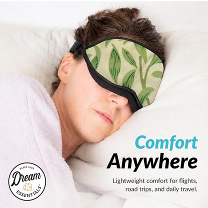 Dream Essentials Natura Organic Cotton Sleep Mask | Twilight Blue | Eye Mask for Sleeping, Light Blocking Soft Sleep Eye Cover with Eco Wool Padding | Made in USA Travel Accessories