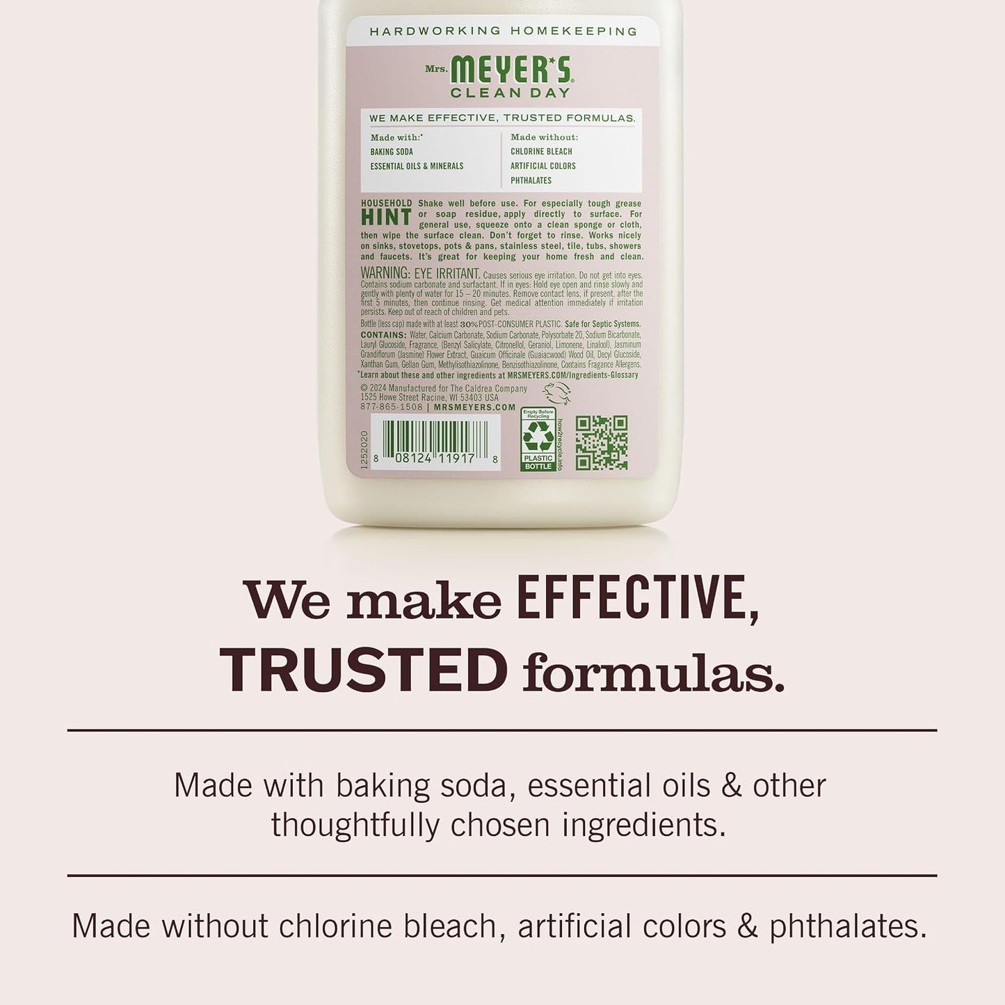 MRS. MEYER'S CLEAN DAY Baking Soda Cream Cleaner, Apple Blossom, 16 fl oz | Freshens Kitchen, Removes Soap Scum and Grease, For Use on Sinks, Stovetops, Pots, & Pans