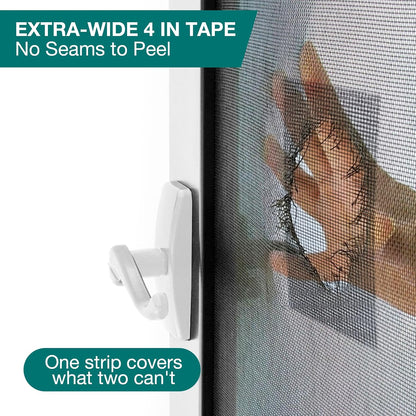 Window & Door Screen Repair Tape, 2in x 33ft Black Mesh Patch Kit | Strong waterproof adhesive resists sun & rain; flexible mesh patch plus cleaning brush for window screens, doors, RV & tents