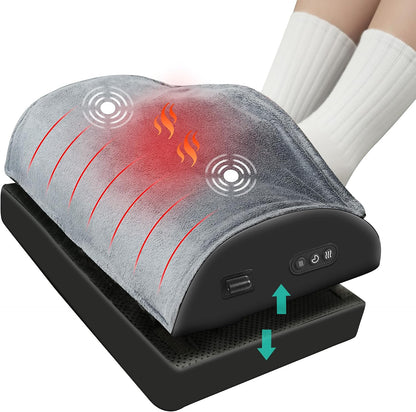 Snailax Heated Foot Rest Under Desk, Ergonomic Footrest with Vibration