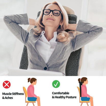 HOMBYS Sherpa Fleece Lumbar Support Pillow with Headrest for Recliner,Memory Foam Recliner Chair Cushion for Back Pain,Big High Back Support for Recliner with Chair Headrest for Elderly (Khaki)