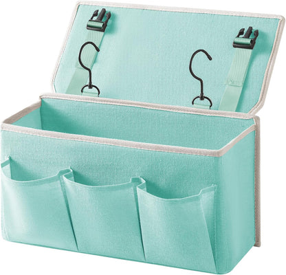 Bedside Caddy/Bedside Storage Organizer Hanging Bag with Three Options,Suitable for home beds, sofas, and dormitory beds—can hold magazines, books, phones, iPads, remote controls. (Gray)