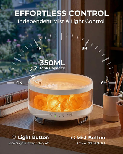 Essential Oil Diffuser with Himalayan Salt Lamp, Scent Diffusers for Home