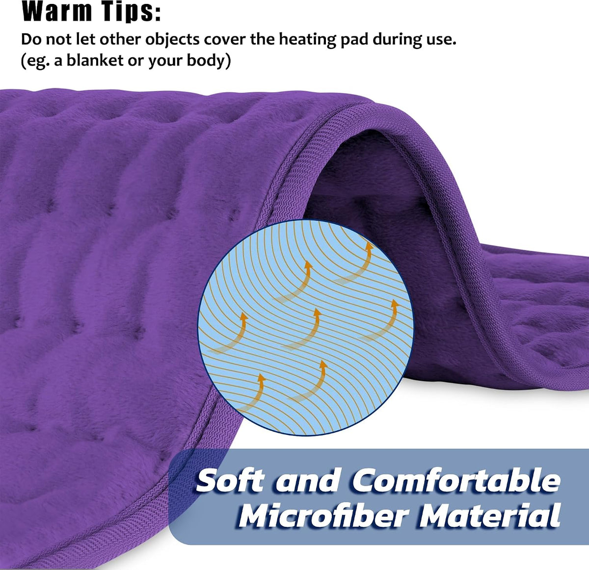 Electric Heating pad for Back Neck Shoulder Knee Arms Legs- Electric Heat Pads with 6 Heat Settings & Auto Shut Off Heat Heating Pad for Birthday Mother Father Girl Men Women