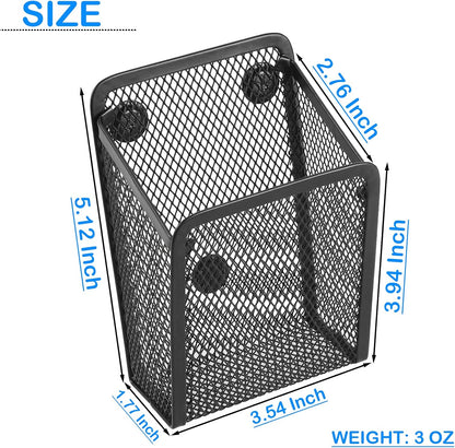 Magnetic Pencil Holder,Mesh Stainless Steel Pen Basket, Metal Writing Utensil Storage Organizer for Whiteboard,Blackboard,Kitchen, Locker, Home, or Office | Metal Writing Utensil Storage Organizer for Whiteboard,Blackboard,Kitchen, Locker, Home, or Office