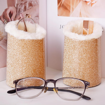 Baitaihem 2 Pack Plush Lined Eyeglasses Holder Stand Protective Glasses Holder For Desks Or Nightstands