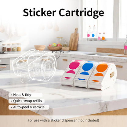 300 PCS Blue Dot Stickers with Sticker Dispenser,Round Coding Labels Circle Dots Labels Stickers,Circle Dot Stickers Label Sticker for Office,Classroom,Small Business,Papers