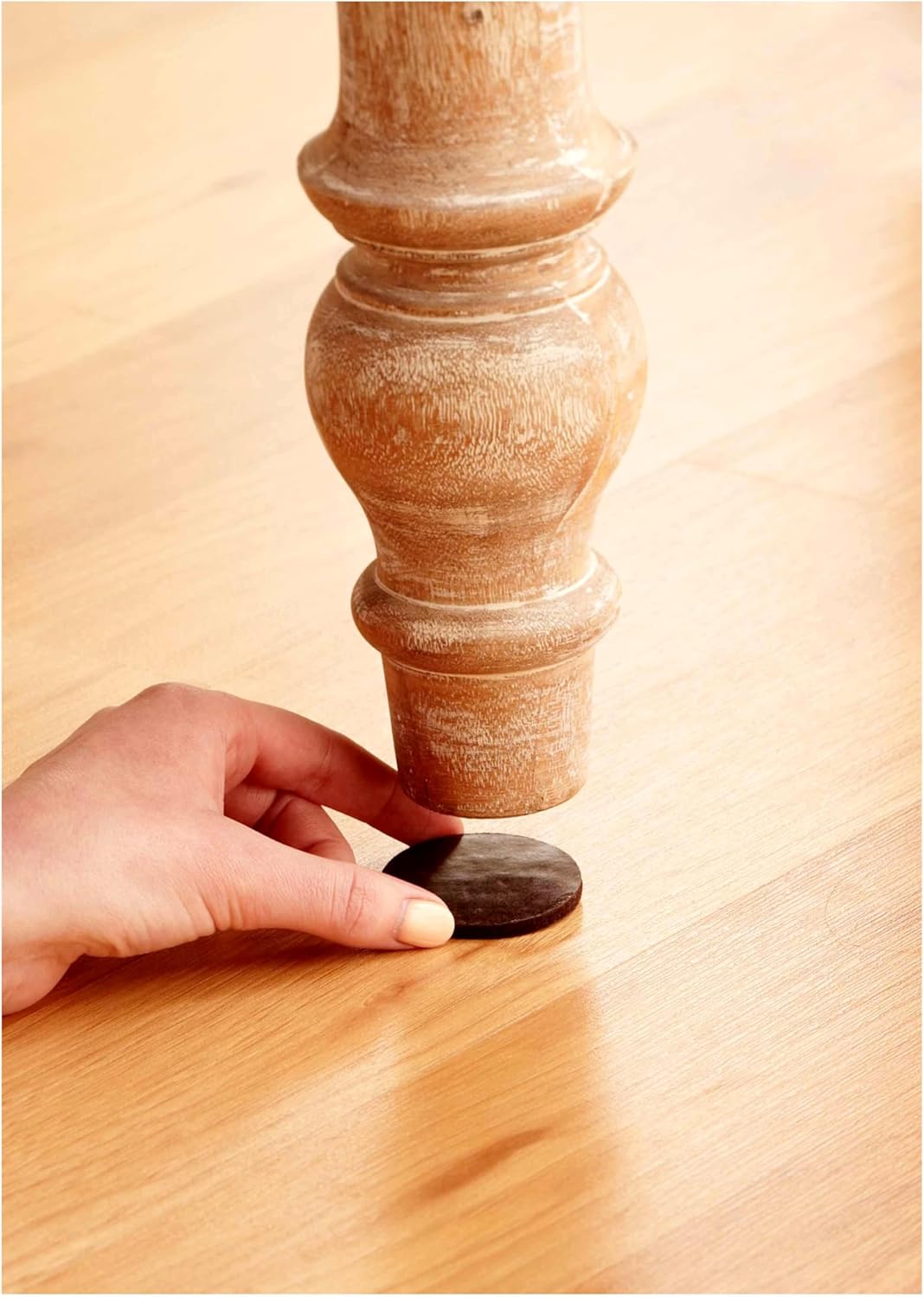 Scotch Furniture Caster Cups, Non-Slip Floor Protectors, Brown, 36 Count