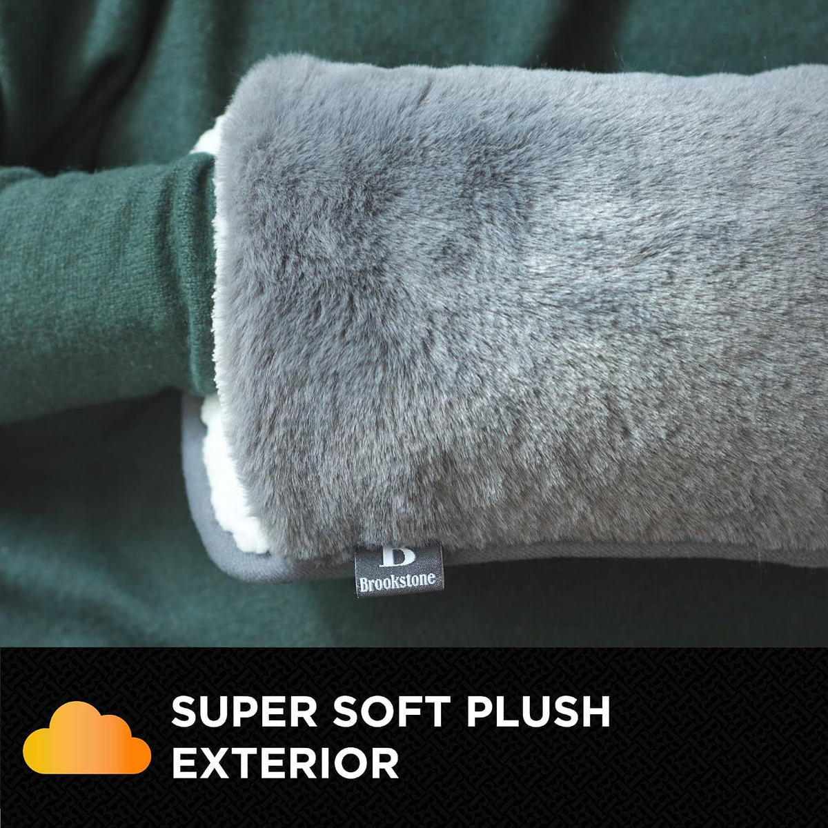 Brookstone Faux Fur Hand Warmer Muff with Microwavable Gel Pack