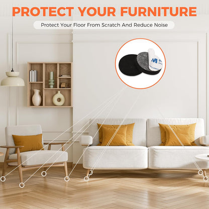 Felt Furniture Pads, 40 x 5 x 0.12 Inch Felt Strips | Non Slip Self Adhesive Cuttable Heavy Duty Felt Tape for Protecting Hardwood Floors Chair Wall Protector, Black