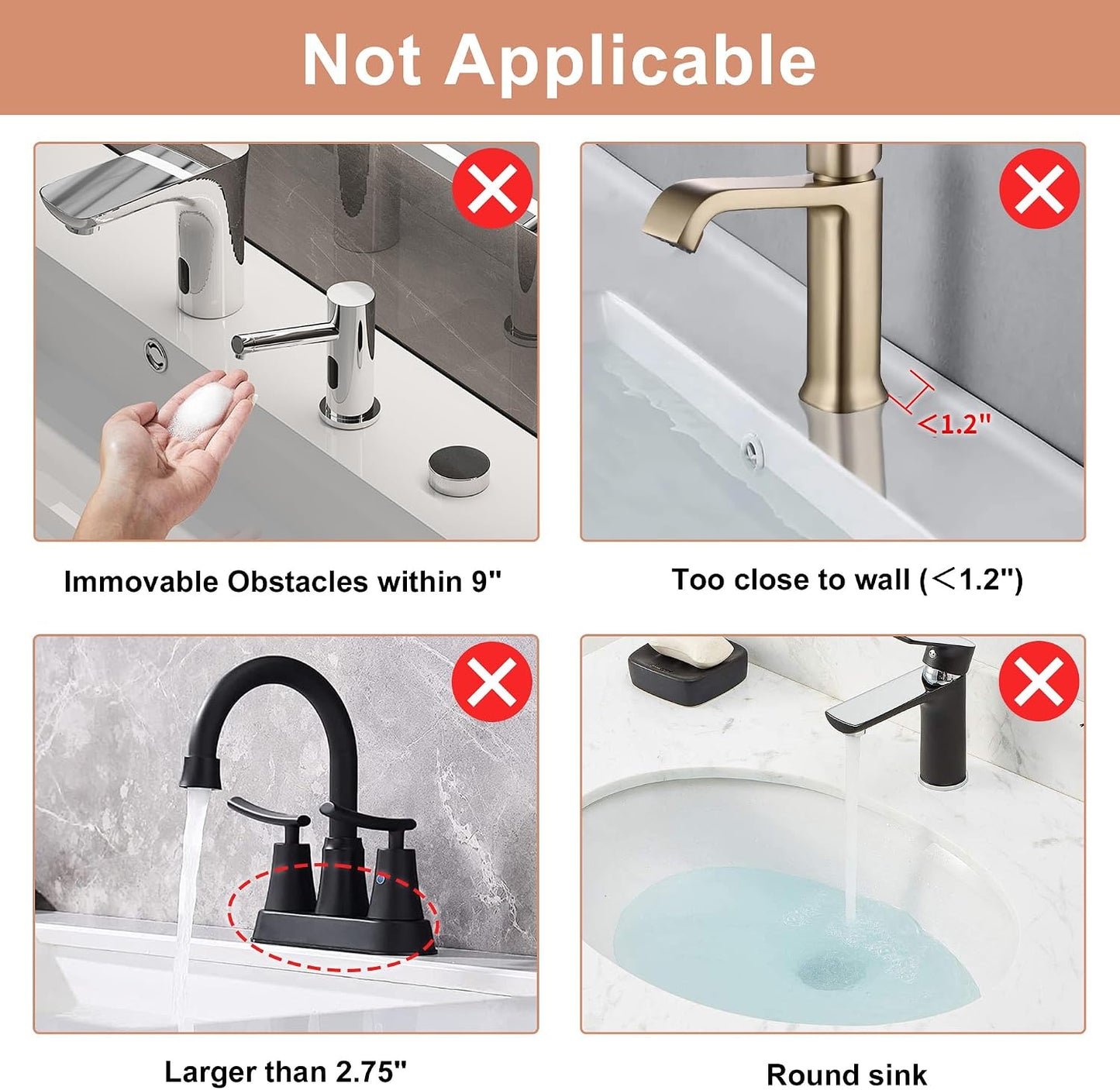 18 inch Silicone Faucet Mat for Kitchen Sink - 6° Slope & Fasten Button Design, Quick-Dry Splash Guard Water Catcher Behind Faucet, RV/Bathroom Safe (Gray)
