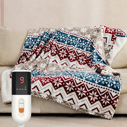 Reaks Heated Throw Blanket, 5 Heat Levels, 3 Hours Auto-Off, 50"x60", White