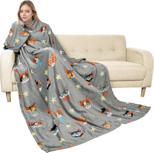 Catalonia Wearable Blanket with Sleeves for Women & Men, Fleece Wrap Throw | Cozy Sleeve Design for Hands-Free Comfort, Perfect for Reading, TV Time & Relaxing, Christmas & Birthday Gift
