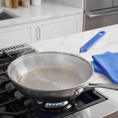 OUNONA 3pcs Splatter Screen for Frying Pan - 15.7" 17" 18.5" Stainless Steel Grease Splatter Guard - Cover Oil Splash When Sizzling Bacon, Cooking Fried Chicken Or Popcorn |