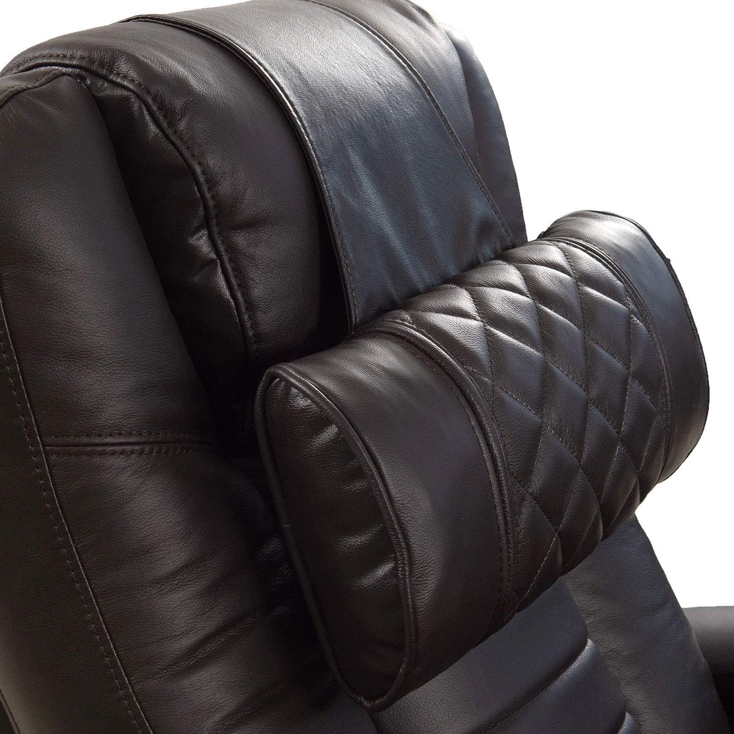 Octane Seating Pillow for Recliner Chairs | Diamond Stitching | Brown Italian Leather