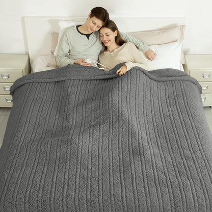 Heated Throw Blanket 50"X60", Soft Sherpa, 4 hrs Auto Shut Off