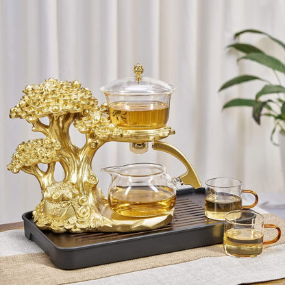 Kungfu Glass Tea Set Automatic Glass Teapot Set (Bird)