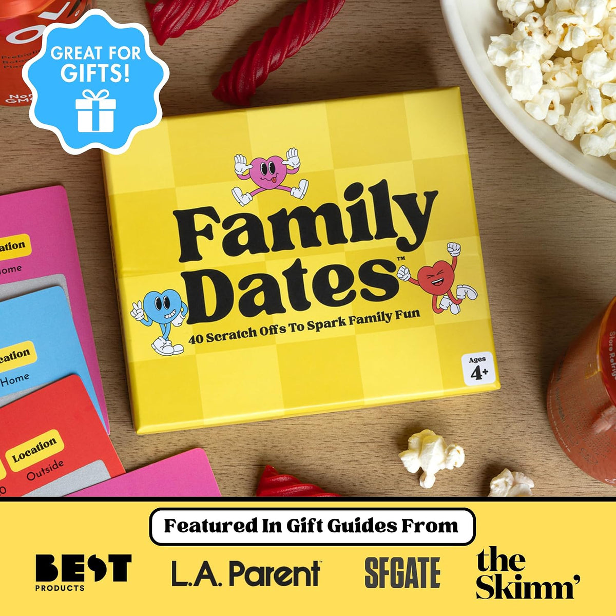 Happy Duo Family Dates – 40 Scratch-Off Family Games & Activities, Ages 4+