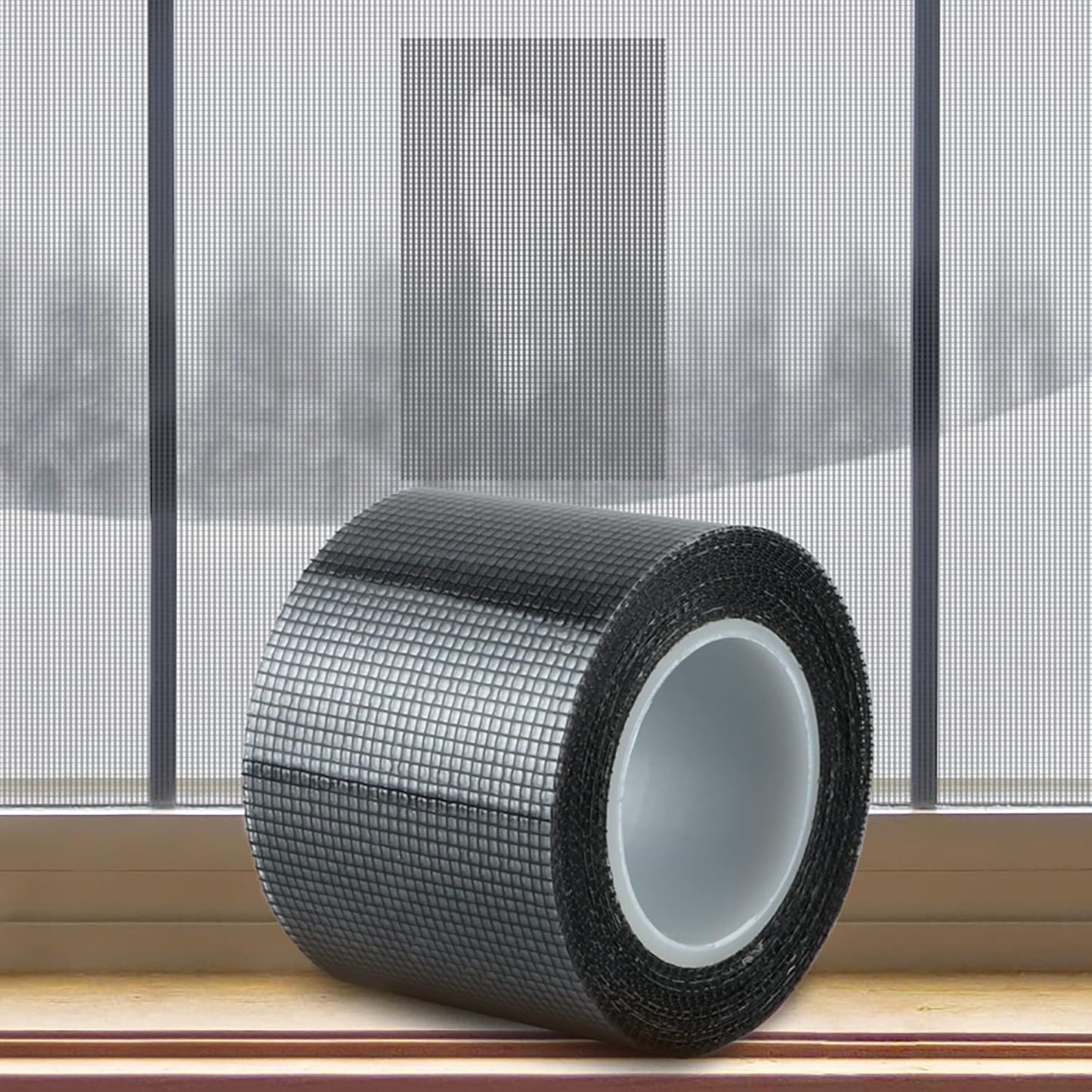 SANKEMU Window Screen Repair Kit 2 in X 16.5FT 3-Layer Strong Adhesive & Waterproof Tape Fiberglass Covering mesh, Repair for Window Screen and Screen Door tears Holes