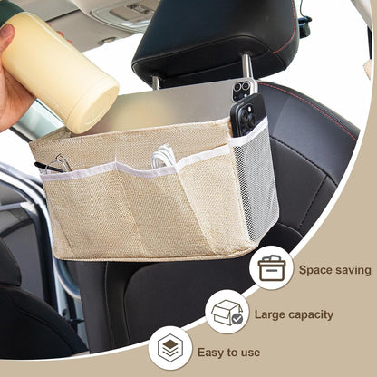 Bedside Caddy, bedside organizer, Hanging Organizers (Beige)