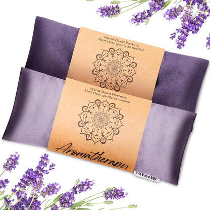 Relaxation Gifts for Women, Weighted Eye Mask for Sleeping, Yoga, Spa, Meditation, Lavender Eye Pillow Heated for Headache, Sinus & Dry Eyes Relief, Moist Heat Mask, Birthday Gifts for Mom (Purplex4)