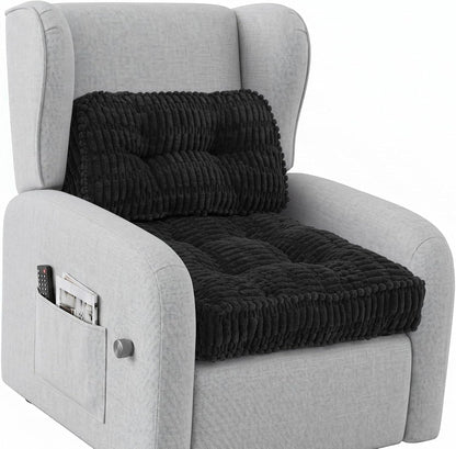 idee-home Recliner Cushions with Lumbar Support Pillow Set for Elderly | 20x20x5 Inch Recliner Seat Cushion Tufted, Large Square Seat Cushion Non-Slip Reduce Hip & Lumbar Pain