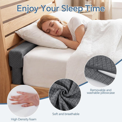 HOMBYS T-Shaped Bed Gap Filler Between Mattress and Headboard, 60'' One-Piece Connected Foam Wedge Pillow, Fits 2.3-4 Inch Bed Gaps, Prevents Pillows, Toys & Remotes from Falling, Soft Washable Cover