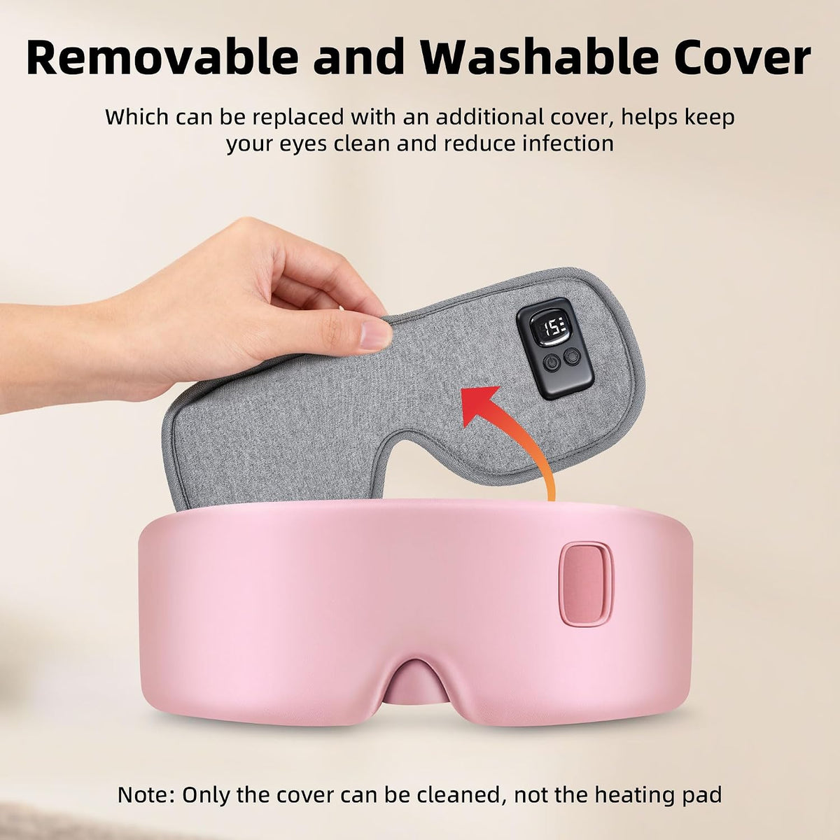 Heated Eye Mask for Dry Eyes, Cordless Warm Eye Compress 120-Min Battery, FSA - HSA Eligible, Eye Strain Relief, Washable Silk Travel Eye Mask with Extra Cover for Better Sleep (Pink & Purple)