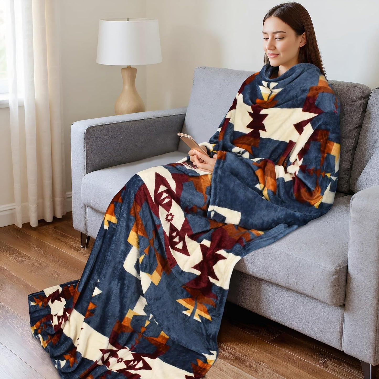 Catalonia Wearable Blanket with Sleeves for Women & Men, Fleece Wrap Throw | Cozy Sleeve Design for Hands-Free Comfort, Perfect for Reading, TV Time & Relaxing, Christmas & Birthday Gift