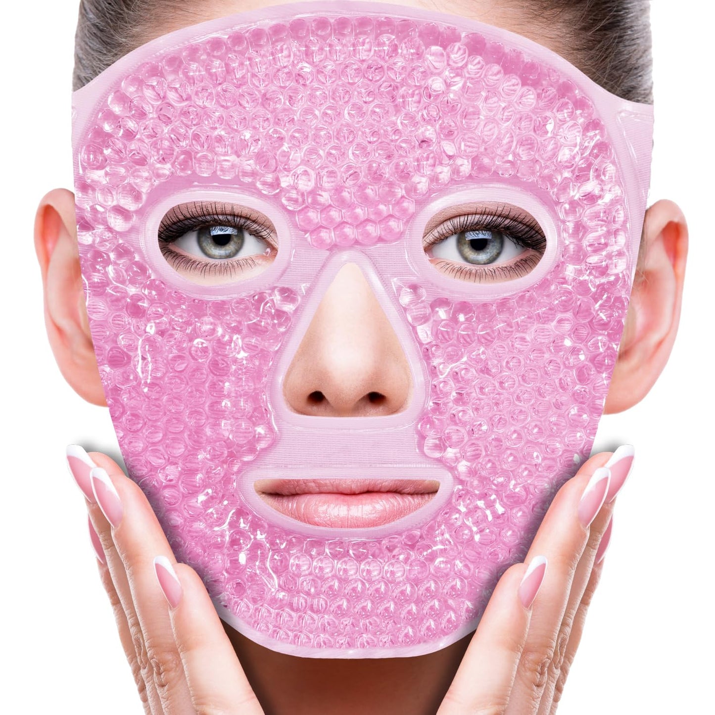 ZNÖCUETÖD Cold Face Eye Mask Ice Pack Reduce Facial Puff, Dark Circles, Hot Cold Compress Pack, Face SPA Gift for Woman Sleeping, Pressure, Headaches, Skin Care, Post Laser Cosmetic Care, Reversible